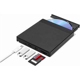 Resim Monozone Harici Dvd-Rw USB 3.0 +Sd Tf Kart Okuyucu +3.0 USB Hub Taşınabilir CD DVD Yazıcı 
