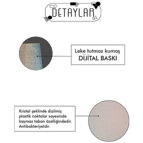 Resim Dijital Baskılı Kaymaz Yıkanabilir Eğitici Gezegen Desenli Çocuk Odası Halısı D9090 Lacivert 