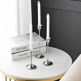 Resim 3 adet Vintage Metal Mum Tutucu Seti, Düğün, Aile Toplanma ve Parti için - Mükemmel Masa Mum Tutucu Dekorasyonu, Noel, Cadılar Bayramı, Şükran Günü, Yeni Yıl ve Sevgililer Günü için - Zarif Akşam Yemeği Merkezi Dekorasyonu (Mumlar Dahil Değildir) 
