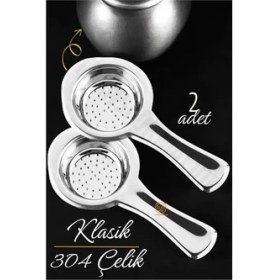 Resim Butik Turk Klasik Çay Süzgeci 304 Paslanmaz Çelik 2 Adet 