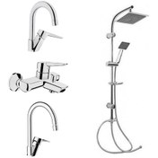 Resim Artema Solid Kuğu Lavabo + Eviye + Banyo Batarya Gms Karine Duş Seti 