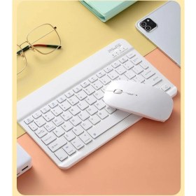 Resim Duhaline Microsoft Surface Tüm Modeller Tablet Için Uyumlu Slim Şarjlı Türkçe Bluetooth Klavye ve Mouse Seti 