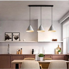 Resim Dylight Retro Metal Üçlü Sıralı Sarkıt Avize Gn:60Cm 