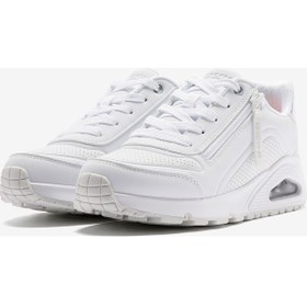 Resim Skechers Uno Gen1 - Zip And Stride Büyük Kız Çocuk Beyaz Sneakers 310554l Wht Beyaz 