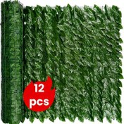 Resim 12 Adet Yapay Sarmaşık Paneli DIY 6.0 Metre x 50.01 cm veya 3.0 Metre x 100.0 cm UV Dayanıklı Mahremiyet Çiti - İç/Dış Mekan Kullanımına Uygun, Kolay Asılan Su Geçirmez Duvar Dekoru, Teras, Bahçe, Balkon ve Arka Bahçe Gölge Süslemesi için Doğal Tarz Asılı Bitki, Şükran Günü ve Noel için İdeal 