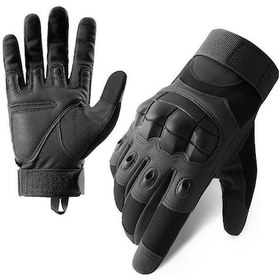 Resim Yingfu Korumalı Siyah Motosiklet Eldiveni, Uygun Kullanıcılara, Kaliteli Koruma Sunan Siyah Eldiven 