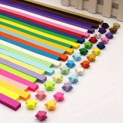 Resim 540/1030/1350 Yıldız Origami Kağıdı, 27 Renk Yıldız Kağıt Şeridi, Çift Taraflı Origami, Düz Renk Şanslı Yıldız Dekoratif Kağıt Şeritleri, Renkli Kağıt Parçaları, Çok Renkli Origami 
