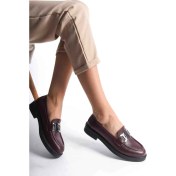 Resim İdol Shoes Kadın Vegan Deri Tokalı Loafer 
