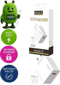 Resim Mobilx 67 Watt Turbo Max Hızlı Şarj Aleti + Type C Usb Kablo 1 