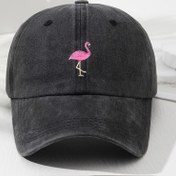 Resim Unisex Nakışlı Flamingo Yumuşak Üst Beyzbol Şapkası, Erkekler ve Kadınlar için Vintage Stil Ayarlanabilir Başlık, Hafif Polyester ile Yıkanmış Bitiş için Açık Hava Sporları, Balıkçılık, Yürüyüş ve Kamp, Kamp Aksesuarı 