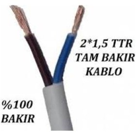 Resim Çarkıt - Cmk Cable 2X1,5 Ttr Çok Telli Kablo Tam Kesit %100 Bakır 