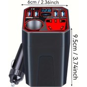 Resim Meridiangoods 1pc 12v 24v Universal Araba Sarj Aleti 4 Usb Port 1 Type C Port Qc3.0 Hizli Sarj Dijital Voltaj Gostergeli Otomatik Stop 