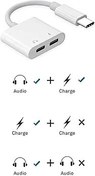 Resim Alfais 5067 Type C To Kulaklık Hızlı Şarj Giriş Çevirici Çoklayıcı Çoğaltıcı Splitter Adaptör 