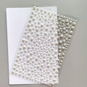 Resim Çok Fonksiyonlu Kendinden Yapışkan Beyaz Mercan Etiketleri, Düz Arka Yüz - Makyaj, Tırnak Sanatı, Kendin Yap Yaptırmalar ve Ev Dekoru için Mükemmel | Boyutlar 3Mm/4Mm/5Mm/6Mm Mevcuttur, Mercan Aksesuarları 