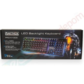 Resim Raynox Pro K1000 Mekanik Hisli LED Rgb Oyuncu Klavyesi 