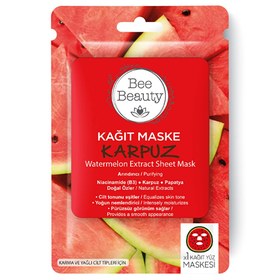 Resim Bee Beauty Karpuz Desenli Kağıt Yüz Maskesi 