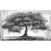 Resim Yatay Gri Ağaç Kanvas Tablo 