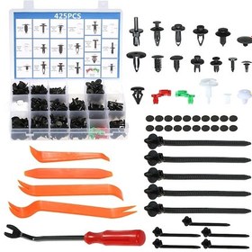 Resim Aubyhe 425 Adet Nylon Plastik Kanca Seti - 4 Adet Panel Çıkarma Aracı, Araç Kaporta, Kapı, Tampon Sabitleyici, Dayanıklı Malzemeyle 