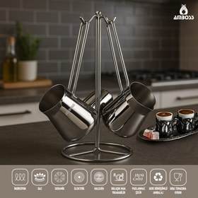 Resim Amboss Stone 3 Parça Paslanmaz Çelik Cezve Seti 
