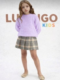 Resim LUSHİGO Unisex Çocuk Triko Bisiklet Yaka Selanik Örgü Kazak 