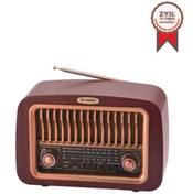 Resim Torima D-59 Kahverengi Nostalji Radyo Kablosuz Bluetooth Hoparlör 