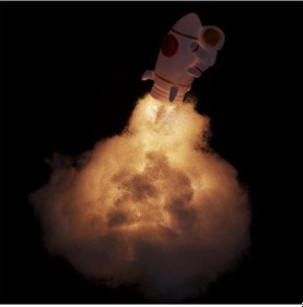 Resim Uçan Astronot Tasarımlı Gece Lambası Açık Kahverengi 