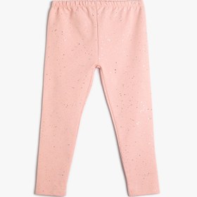 Resim Kız Bebek Tayt Parlak Baskı Detaylı Beli Lastikli Pamuklu 