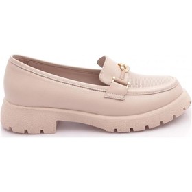 Resim Dgn 4269 Kadin Aksesuarli Loafer Ayakkabi Bej 