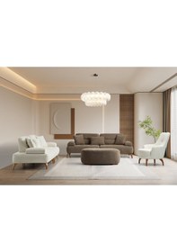 Resim Riva Ahşap Ayaklı 3+3+1 Koltuk Takımı Çok Renkli 