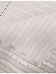 Resim Süngerli Kadife Gofre Çizgili Kaymaz Koltuk Örtüsü 170x210 -gri Gri 