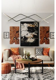 Resim Utku Bronz Renk Modern Tasarım Yemek Masası Üstü - Mutfak - Salon Beyaz Led Sarkıt Avize Bronz 