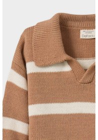 Resim Defacto Erkek Bebek Polo Yaka Çizgili Kazak C8879a525auer105 Ekru 