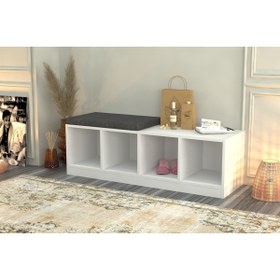 Resim Nettrends Rafli Puflu Ayakkabilik Beyaz 130 cm Ayk 1007 