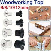 Resim 8 Adet Ahşap İşleme Aletleri 1/4 Mobilya Konumlandırma Marangoz Katı Yuvarlak Ahşap Delik Üst Yuvarlak Ahşap Pim DIY Bulucu Ahşap Pim Merkez Delici 