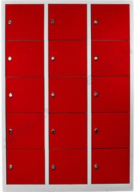 Resim Jessan ofis 15 Gözlü Öğretmen Dolabı Gri Kırmızı 