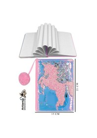 Resim Unicorn Simli Peluş Çizgili Defter 1 Adet Hatıra Ve Günlük Defteri Peluş Ponponlu Defter A5 80 Yaprak 