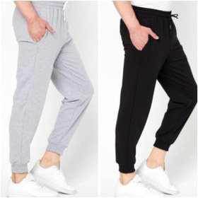 Resim CAONNES ,Ikili Jogger Eşofman Altı-siyah Ve Gri Lastik Paça Yüksek Bel Eşofman ŞAH MODA 