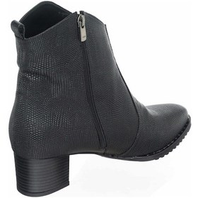 Resim 41-42-43-44 Numara K976 Siyah Baskılı Özel Seri Büyük Numara Kadın Bot Siyuah Baskılı 