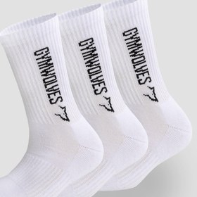 Resim Gymwolves Atlatik Spor Çorap Beyaz | 3 Lü Paket | Unisex Çorap | Sock 