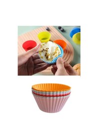 Resim 6 Adet Yıkanabilir Mini Tırtıklı Muffin Kalıbı- Ribanalı Kek-cupcake- Renkli Hamur Işi Kabı Mavi 