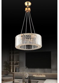 Resim İstanbul Avize Istanbul Avize Lüx Elmas 35 Cm Gold Kristal Taşlı Avize 