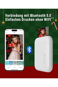 Resim Liene Akıllı Telefonlar Için Mini Fotoğraf Yazıcısı - 50 Yaprak Çinko Fotoğraf Kağıdı 