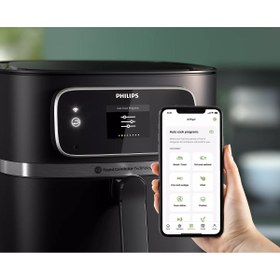 Resim Philips Wİ-Fİ Android-Apple Akıllı pişirme 8,3lt Hacim Rapid Combi Air 7000 Serisi XXL Airfryer 