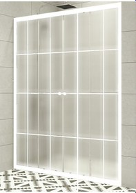 Resim Durul Duşakabin Ön Cephe Beyaz Çizgi Buzlu Beyaz 