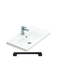 Resim Teta Home Yalova 80 Cm Mdf Banyo Dolabı Seti Antrasit-beyaz Antrasit - Beyaz 