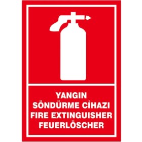 Resim Çağ Ajans Yangın Söndürme Cihazı (Fire Extınguısher Feuerlöscher) Sticker 17X25 cm Etiket 
