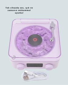 Resim Clevora Retro Pikap Tasarımlı Bluetooth Hoparlör - Projektörlü Şarjlı Lamba 