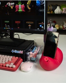 Resim Home After Party - Kırmızı Balon Temalı Modern Telefon Tutucu Masa Aksesuarı 