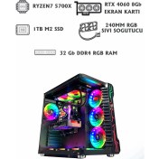 Resim Ramtech Fairytale X20 Ryzen 7 5700X / Rtx 4060 / 32GB Rgb Ram / 240MM Sıvı Soğutma / 1tb Nvme Oyuncu Masaüstü Bilgisayarı 