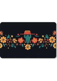 Resim Dijital Baskılı Hoş Geldiniz Yazılır Desenli Dekoratif Dış Kapı Önü Ve Iç Mekan Paspası Yıkanabilir Siyah 